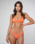 Фото #1 товара Kulani Kinis rib high leg bikini bottom in amber