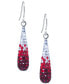 ფოტო #1 პროდუქტის Pave Two Tone Crystal Teardrop Earrings Set in Sterling Silver. Available in Clear and Blue, Clear and Black, Clear and Pink or Clear and Red