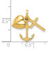 Heart, Cross & Anchor Charm Pendant in 14k Gold