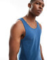 ASOS DESIGN 2 pack muscle fit vests in grey marl and navy