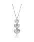Фото #1 товара Cubic Zirconia Sterling Silver White Gold Plated Triple Heart Shape Pendant
