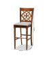 Alexandra Modern and Contemporary Fabric Upholstered 2 Piece Bar Stool Set