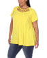 ფოტო #5 პროდუქტის Plus Size Crisscross Cutout Short Sleeve Top