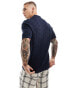 Threadbare knitted textured shirt in navy