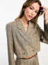 ASOS DESIGN boxy blazer in brown check