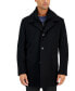Фото #1 товара Men's Classic Fit Black Wool Blend Overcoat