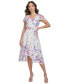 ფოტო #1 პროდუქტის Petite Flutter-Sleeve Faux-Wrap Midi Dress