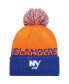 Фото #2 товара Men's Orange, Royal New York Islanders Cold.Rdy Cuffed Knit Hat with Pom