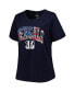 ფოტო #3 პროდუქტის Women's Navy Cincinnati Bengals Plus Size Banner Wave V-Neck T-shirt