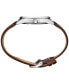 ფოტო #2 პროდუქტის Men's Essentials Brown Leather Strap Watch 40mm