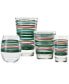 Фото #3 товара Tropical Stripes 16-Ounce Tapered Cooler Glass, Set of 4