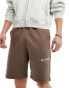 AllSaints Underground sweat shorts in brown exclusive to asos