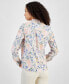 ფოტო #2 პროდუქტის Women's Sea Garden Cotton Roll-Tab-Sleeve Shirt