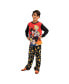 Boys Youth Sleepwear Set: Long-Sleeve Tee Shirt, Sleep Shorts, and Sleep Pants