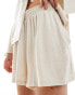 Фото #4 товара 4th & Reckless linen blend shirred waist shorts co-ord in beige