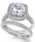 Фото #1 товара Sterling Silver Ring Set, Cubic Zirconia Bridal Ring and Band Set (7-5/8 ct. t.w.)