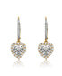 ფოტო #1 პროდუქტის Sterling Silver Cubic Zirconia Heart Pear Drop Dangle Earrings