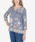 ფოტო #3 პროდუქტის Scottsdale Women's Floral Border Split Neck Top