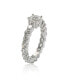Suzy Levian Sterling Silver Round Cut Cubic Zirconia Bridal Eternity Band Ring