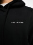 COLLUSION Unisex hold tight back print oversized hoodie in black