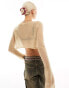 Фото #4 товара Something New X Chloe Frater open cropped knit top in beige