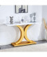 Modern Minimalist Foyer Table: White & Gold