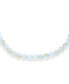 Plain Simple Western Jewelry Changing Transcalent Created Moonstone Round 10MM Bead Strand Necklace For Women Silver Plated Clasp 16 Inch