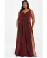 ფოტო #1 პროდუქტის Plus Size Glitter Wrap Maxi Dress