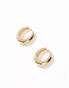 Фото #4 товара ASOS DESIGN 14k gold plated hoop earrings with oval clicker detail