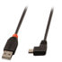 Lindy USB2.0 A/Mini-B 90 Degree 2m - 2 m - USB A - Mini-USB B - USB 2.0 - Male/Male - Black