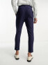 Фото #3 товара ASOS DESIGN smart tapered linen mix trousers in navy