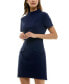 ფოტო #1 პროდუქტის Juniors' Mock-Neck Bodycon Short-Sleeve Dress