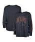 ფოტო #1 პროდუქტის Women's Navy Distressed Chicago Bears Tom Cat Long Sleeve T-shirt