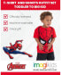 Toddler Boys Avengers Spider-Man T-Shirt French Terry Tank Top and Shorts 3 Piece Outfit Set Red/Black/Blue