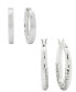 ფოტო #1 პროდუქტის Women's Crystal Hoop Earrings Set, 4 Pieces