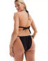 Фото #3 товара Ivory Rose beaded tie side bikini bottom in black