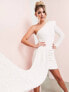 Фото #1 товара ASOS LUXE one shoulder asymmetric draped mini dress in white sequin