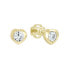 Gold earrings Hearts with crystal 236 001 00649