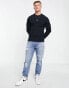 Фото #8 товара Only & Sons premium knitted ribbed jumper crew neck jumper in navy