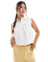 Фото #1 товара Miss Selfridge poplin sleeveless ruffle shirt in white