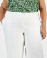 Фото #4 товара Plus Size High Rise Pull-On Linen-Blend Cropped Pants, Created for Macy's