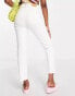 Stradivarius cotton slim mom jean with stretch in white - CREAM