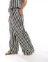 Фото #4 товара ASOS DESIGN Curve dad trouser with linen in mono stripe co-ord