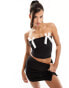 Фото #2 товара Kaiia bow detail bandeau top in black