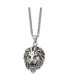 ფოტო #3 პროდუქტის Antiqued Small Lion Head Pendant Curb Chain Necklace