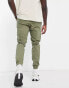 French Connection slim fit cuffed chinos in light khaki