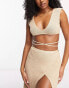 Фото #1 товара Flook premium amaris wrap around beach crop top co-ord in sand