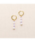 ფოტო #1 პროდუქტის 18K Gold Plated Freshwater Pearls with Purple Glass Beads - Taro Earrings For Women