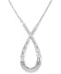 ფოტო #1 პროდუქტის Rhodium-Plated Mixed Crystal Infinity Pendant Necklace, 15" + 2-3/4" extender
