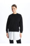 Фото #1 товара Bisiklet Yaka Düz Oversize Kadın Sweatshirt Tunik